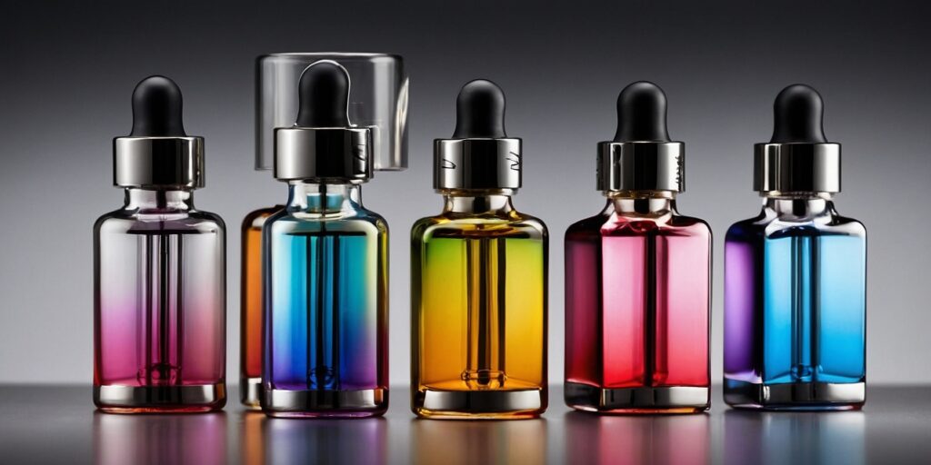 Une balance de précision, des flacons en verre, des seringues, des gants et des agitateurs pour le DIY e-liquide. Une balance de précision, des flacons en verre, des seringues, des gants et des agitateurs pour le DIY e-liquide.